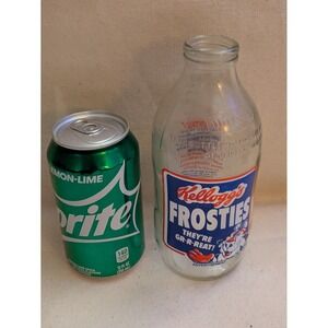 1980‎ Kellogg Frosties Tony The Tiger Glass Milk Bottle Advertising